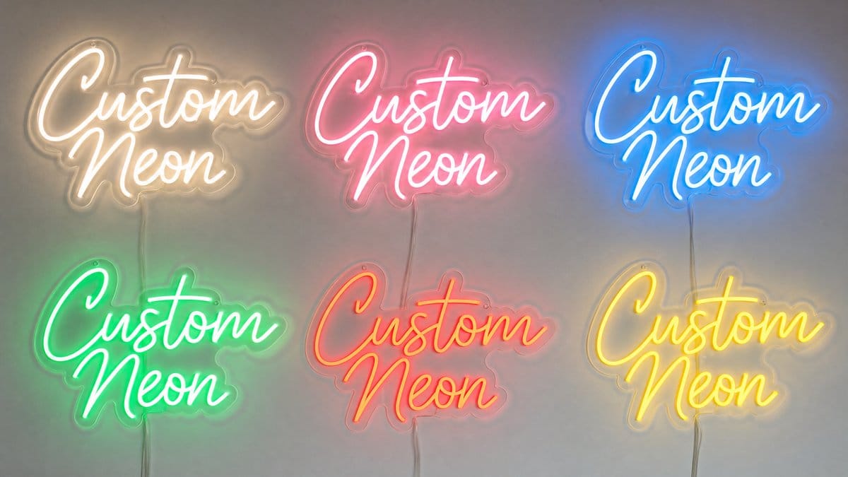 Neon sign colour options cost Australia - available LED neon sign colours