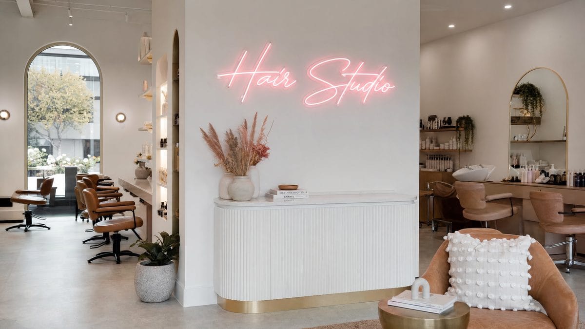 Hair Salon Neon Sign Sydney LED neon sign in a Sydney hair salon