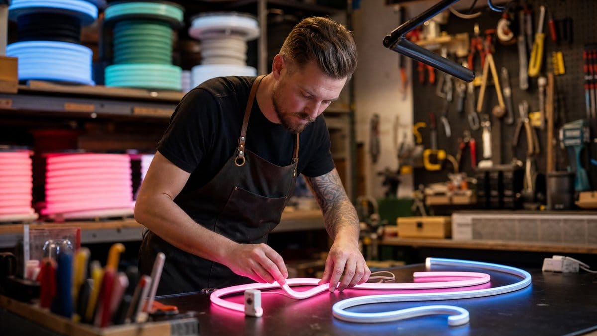 Neon sign making process Australia - how custom LED neon signs are handcrafted