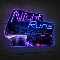 Night Runs LED Neon Sign