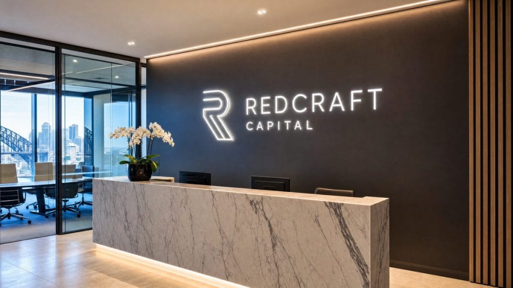 Office Reception Neon Sign Sydney Office reception neon sign in a Sydney corporate space