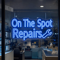 On The Spot Repairs Neon Sign On The Spot Repairs LED neon sign on clear acrylic backing