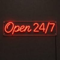 Open 24 7 neon sign custom LED neon light for 24 hour business shop Sydney Australia