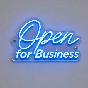 Open for Business neon sign custom LED neon light for office shop front Sydney Australia