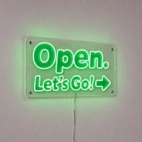 Open Let's Go neon sign custom LED neon light for gym fitness studio Sydney Australia