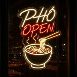 Pho Open neon sign custom LED neon light for Vietnamese restaurant Sydney Australia