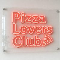 Pizza Lovers Club neon sign custom LED neon light for pizzeria restaurant Sydney Australia