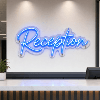 Reception Neon Sign Reception LED neon sign on clear acrylic backing