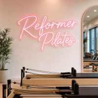 Reformer Pilates Neon Sign Reformer Pilates LED neon sign on clear acrylic backing