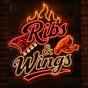 Ribs and Wings Neon Sign - LED Neon Sign
