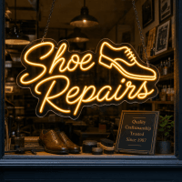 Shoe Repairs Neon Sign Shoe Repairs LED neon sign on clear acrylic backing