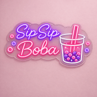 Sip Sip Boba Neon Sign - LED neon sign for bubble tea shops