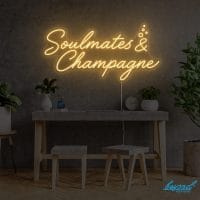 Soulmates and Champagne wedding neon sign custom LED neon light for wedding backdrop Sydney Australia