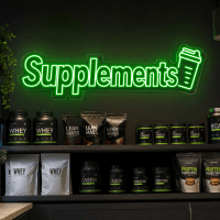 Supplements Neon Sign Supplements LED neon sign on clear acrylic backing