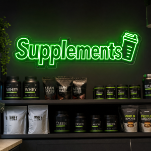 Supplements Neon Sign Supplements LED neon sign on clear acrylic backing