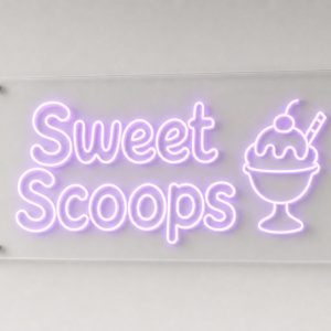 Sweet Scoops neon sign custom LED neon light for ice cream shop gelato bar Sydney Australia