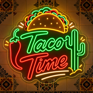 Taco Time Mexican Neon Sign - LED Neon Sign