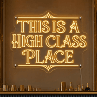 This Is a High Class Place Neon Sign - LED neon sign on contour cut clear acrylic