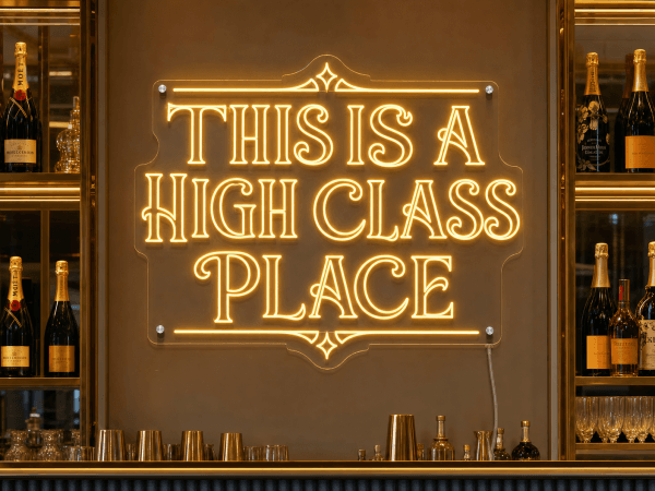 Neon Class Sign This Is a High Class Place Neon Sign | LED Bar Neon Australia