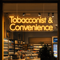 Tobacconist And Convenience Neon Sign Tobacconist And Convenience LED neon sign on clear acrylic backing