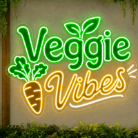 Veggie Vibes Neon Sign - LED Neon Sign