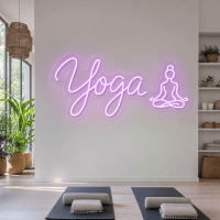 Yoga Neon Sign Yoga LED neon sign on clear acrylic backing