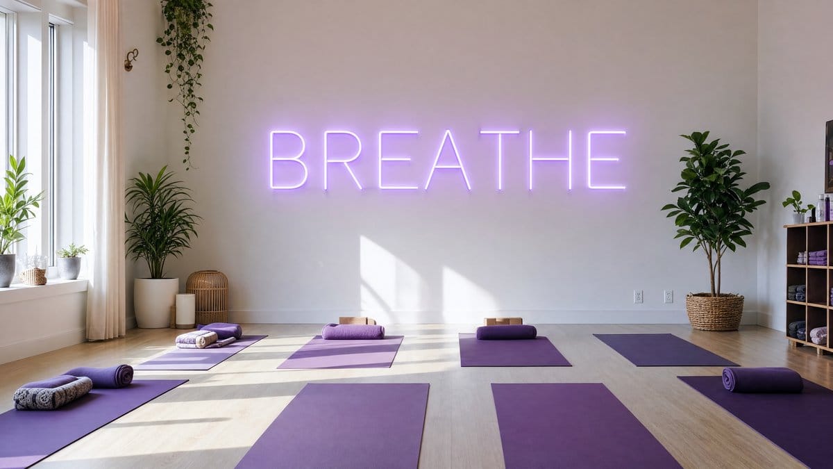 Yoga studio neon sign cost Australia - custom LED wellness and studio neon signs